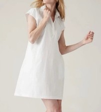 ATHLETA Women’s Size Small Performance Poplin White Dress #601542