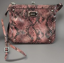 Nine West Y2K Purple Snakeskin Crossbody Bag Animal Print Zip Purse Used