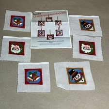 bucilla christmas needlepoint 60305 painted needlepoint ornaments 6 Pieces