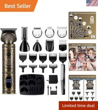 Cordless Grooming Kit: 7-in-1 Trimmer with Ergonomic Design  Washable Blades