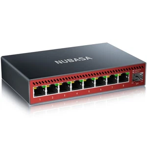 8-Port 2.5Gb Commutateur Ethernet, 10Gb SFP+ Slot, Non géré, Aluminium silencieux, Gaming