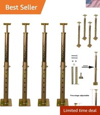 Adjustable Floor Jacks Set of 4, Galvanized Steel, 8 Tons Capacity, 19.5-34.5 in