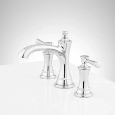 SIGNATURE HARDWARE Beasley Widespread Bathroom Faucet -Polished Chrome