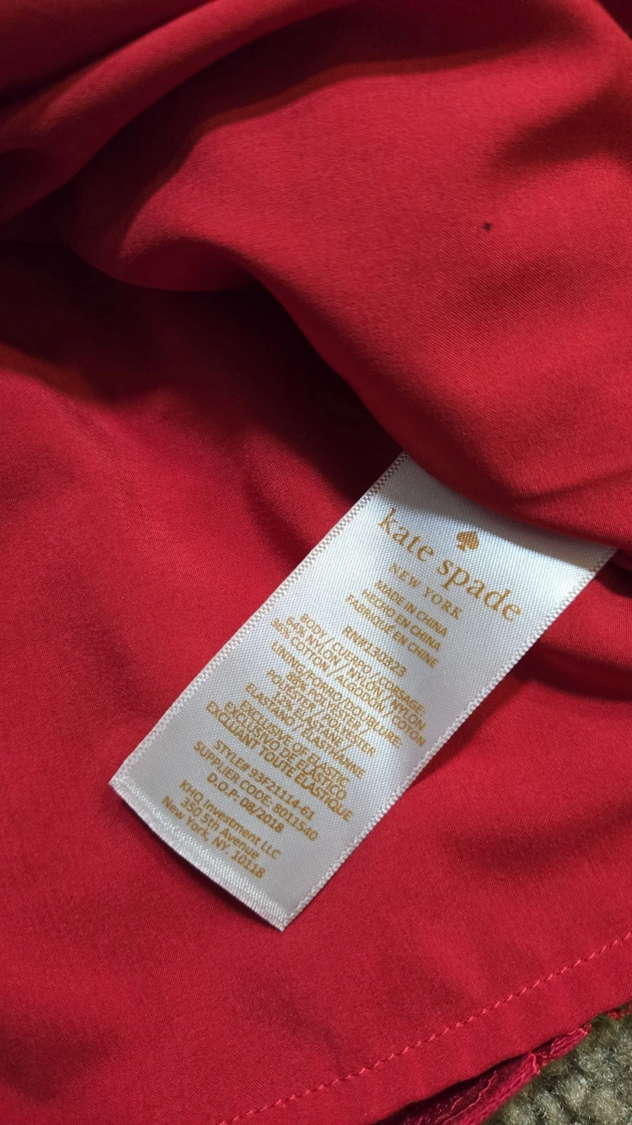 Abito rosso Kate Spade in pizzo con volant taglia 2