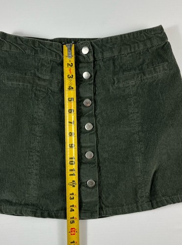 Unbranded Women’s Medium Green Corduroy Mini Skirt Button Front - Picture 10 of 12