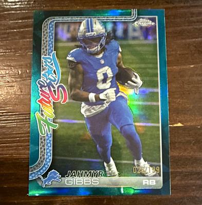 Topps Chrome Future Stars Jahmyr Gibbs Aqua Refractor /199 #FS-10 Lions 2026