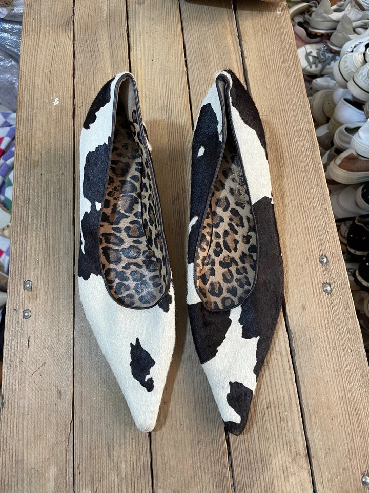 Dolce and Gabbana Zapatos de salón de pelo de pony en negro blanco en suela interior de leopardo talla 41 EU Foto 2 de 4