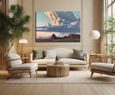 Edmel Storm in the evening canvas print, dramatic sunset cloud desert