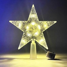 Christmas LED Light Tree Topper Star, Xmas Holiday Tree Decoration Star Light