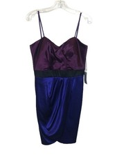 NWT Hailey by Adrianna Papell Purple Sweetheart Satin Mini Cocktail Dress NEW