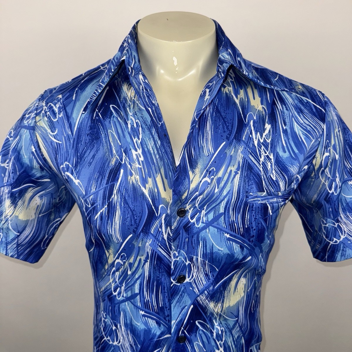 Tori Richard Disco Shirt Mens Abstract Saturday Night Fever Polyester Vtg Medium View 2