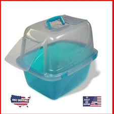 Cat Litter Box Hooded Transculent Cat Litter Pan for Single Cat Households