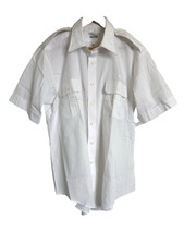 VAN HEUSEN Pilot Shirt NWOT Size 16.5 Fitted Short Sleeve Aviation Uniform