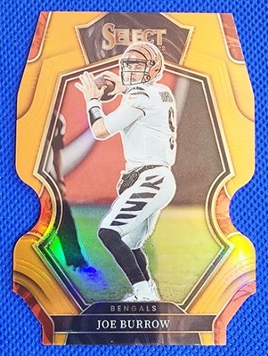 Joe Burrow 2022 Select Premier Level Die-Cut Orange Prizm /199 #120 Bengals