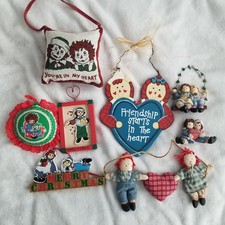 Vintage Raggedy Ann  Andy Lot Figures Plush Ornaments Decor Country
