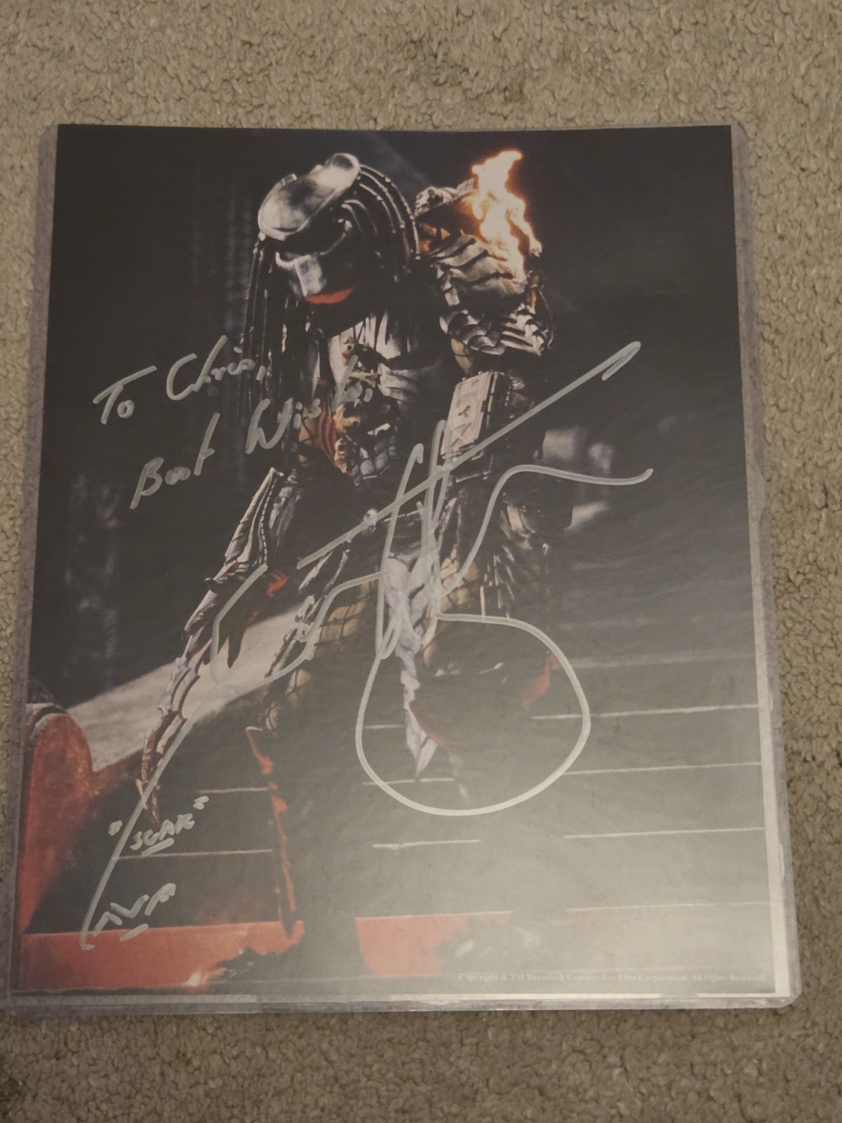 Ian Whyte Alien Vs Predator Signed Photo