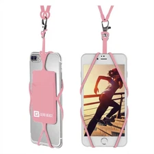 Universal Crossbody Cell Phone Lanyard - Silicone Neck Strap w/Card Pocket