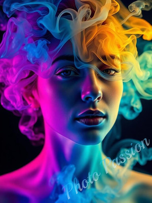 Foto A4 Portrait Frau Color Splash Poster Kunstdruck Deko (4068)