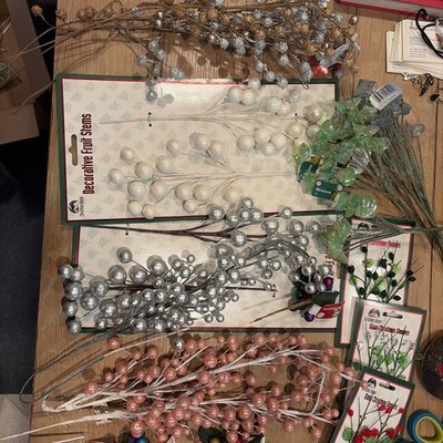 Lot of Artificial Christmas BerryFloral Picks Lot, Multicolor most unused