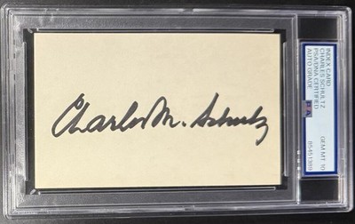 Charles Schulz Peanuts Signed Autograph PSA/DNA 10 Slabbed