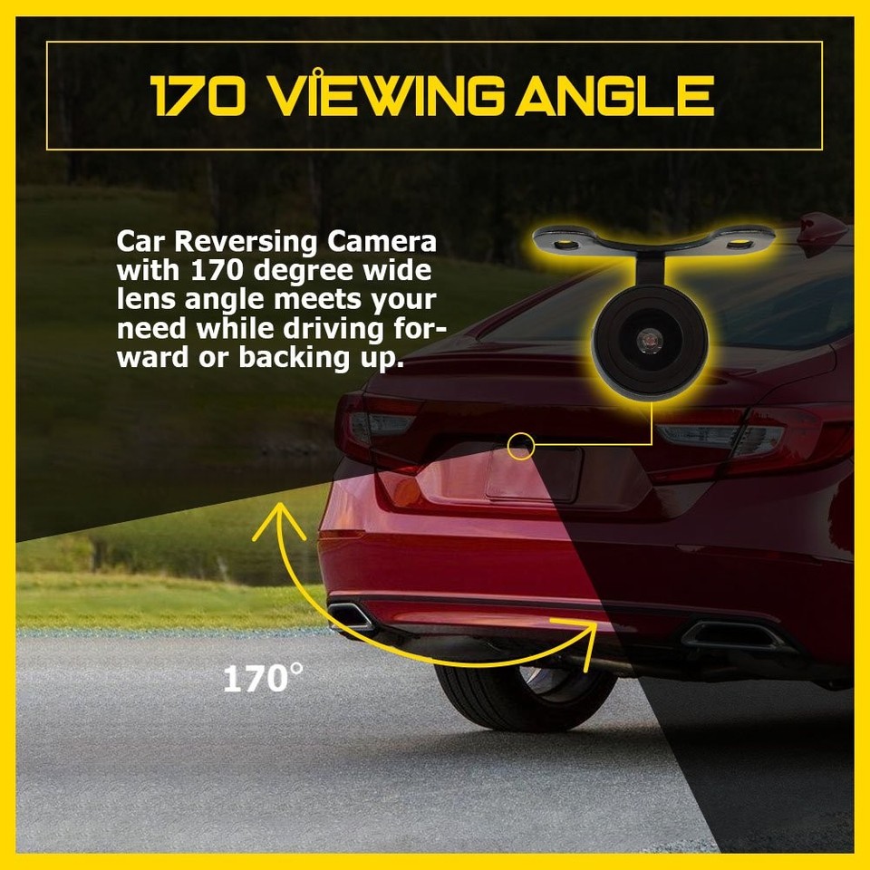 170掳 Car Reverse View Backup Night Vision Parking Camera HD Front/Rear ...