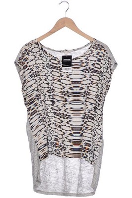 maje T-Shirt Damen Shirt Kurzärmliges Oberteil Gr. S Leinen Seide Grau #cv1ldku