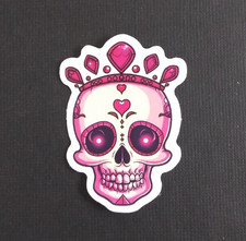 Skull With Jeweled Crown Sticker 2" x 1.5" AU