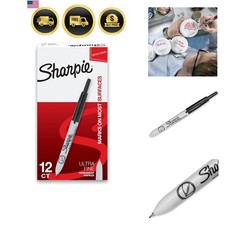 Retractable Permanent Markers, Ultra Fine Point, Black, 12 Count