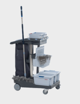 Vileda Reinigungswagen VoleoPro Standard Komplett-Set kompakter Servicewagen