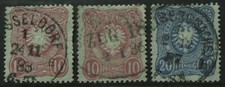 Germany 1886 3 stamps SG 41b x 2, 42a Used cat £7.50