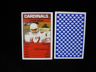 1988 Cedric Mack  Phoenix Cardinals ''Ace Fact Pack'' United Kingdom #47