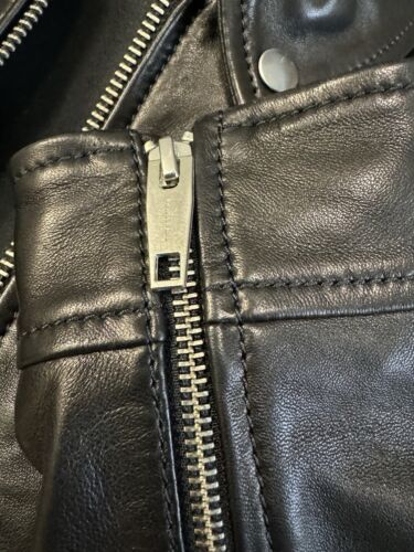 The Kooples schwarze Lammfell-Bikerjacke Damen Größe 3 neu mit Etikett - Bild 3 von 6