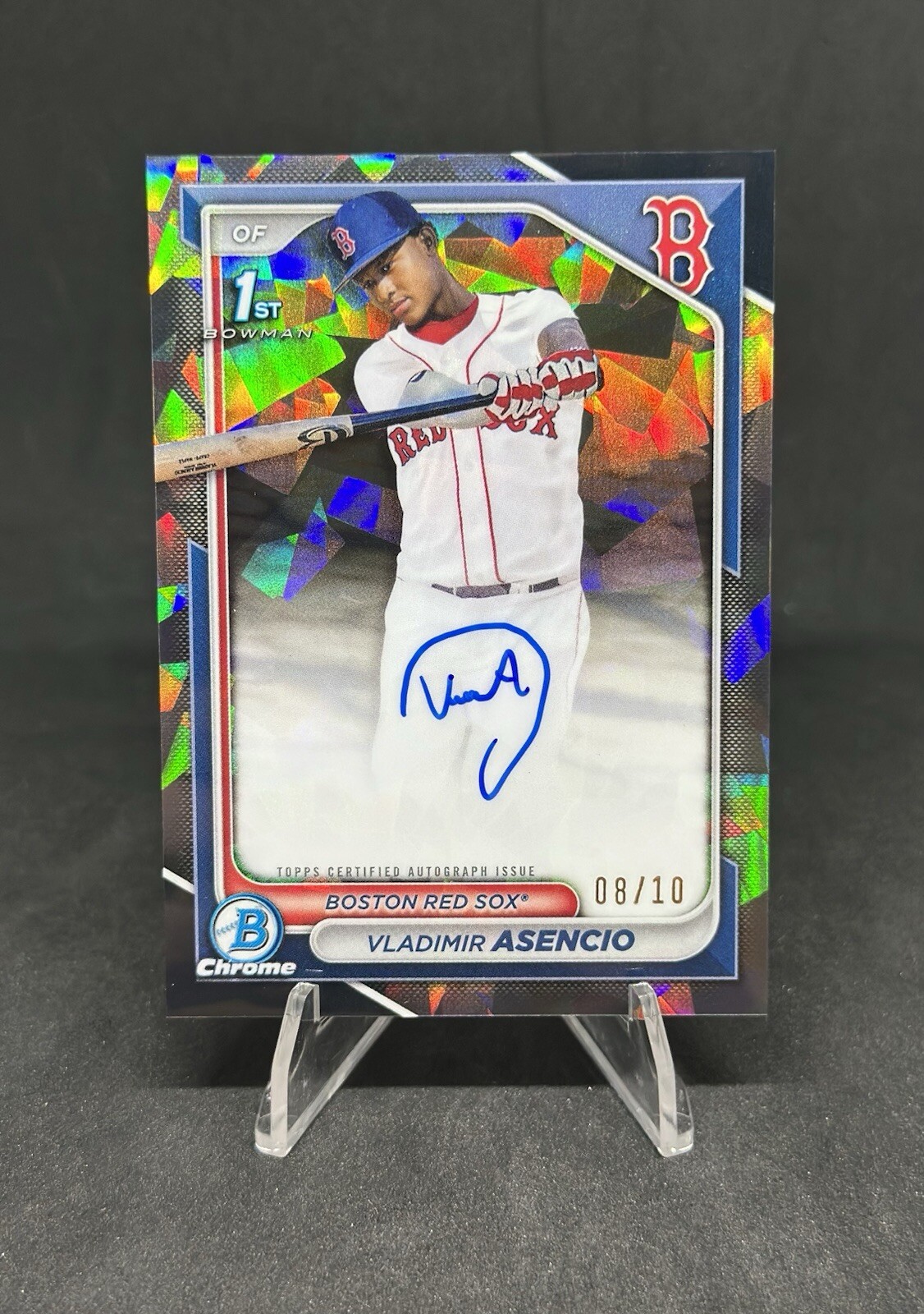 2024 Bowman Chrome Sapphire 1st Vladimir Asencio BLACK ON CARD AUTO /10 CSPA-VA