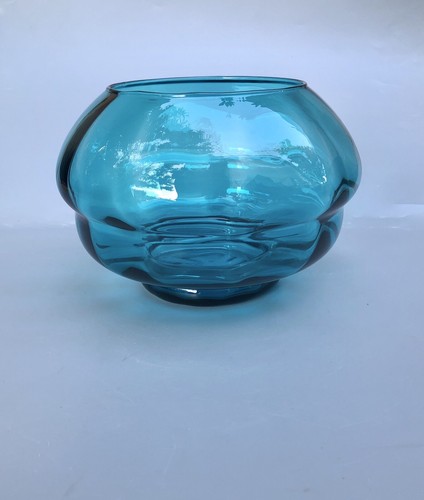 Vintage MCM Empoli Apothecary Blue Glass Jar - Picture 3 of 9