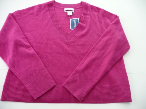 MAGLIONE RACHEL ZOE 2 STRATI CASHMERE SPLENDIDO FUCSIA BOXY TAGLIA M NUOVO - Foto 3 di 4