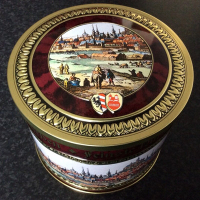 Lebkuchendose E. Otto Schmidt GmbH & Co. KG / 1998 / runde Form / Blech