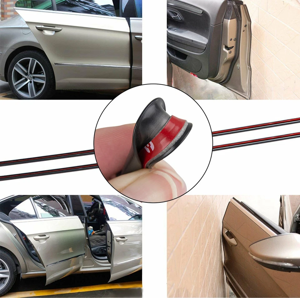 Black 32Ft U Shape Rubber Seal Car Door Edge Guard Molding Trim Protectors Strip - Image 2 of 4