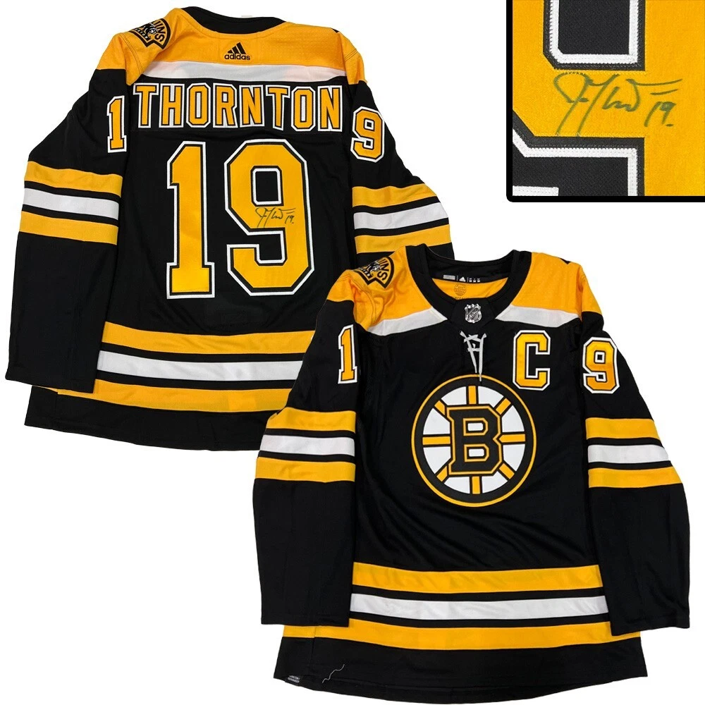 JOE THORNTON Signed Boston Bruins Black Adidas PRO Jersey eBay