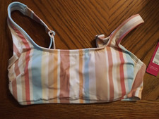 Xhilaration Size D/DD Multicolor Stripes All Straps Adj Bathing Suit Top