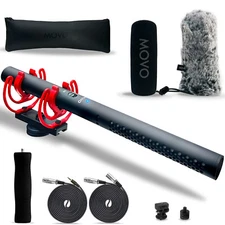 Movo X3-II 11" XLR Shotgun Mic for DSLR Camera - Supercardioid Boom Microphone