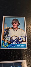 1974-75 TOPPS SIGNED CARD RICK MARTIN BUFFALO SABRES KINGS FRENCH CONNECTION 190