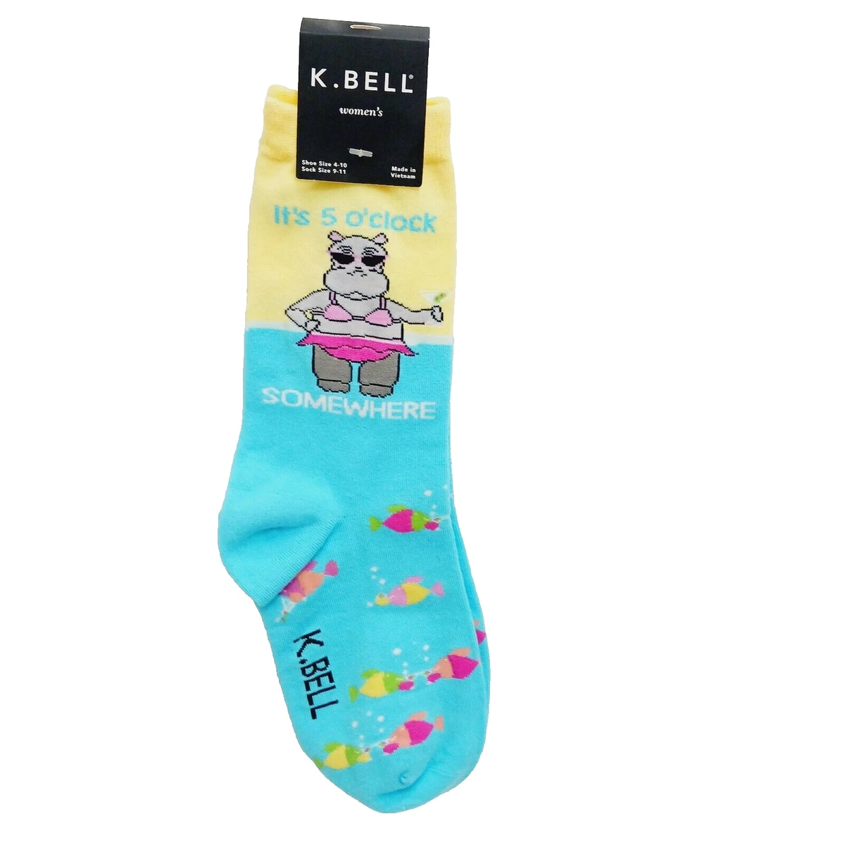 K. Bell Womens Grumpy Cat Crew Socks, 9-11, Born In The USA