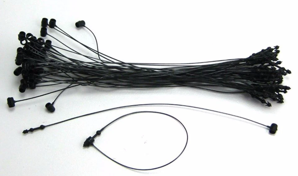 EXECUSYSTEMS 3" BLACK Snap Lock Pin Security Loop Plastic Tag Fastener (500 Pc)