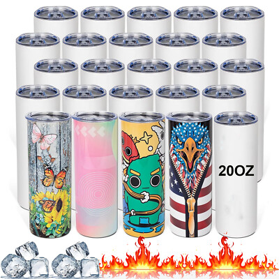 HTVRONT Sublimation Becher 20Oz Schlank Gerade Edelstahl Rohlinge Skinny Tumbler