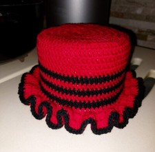 Klorollenhut Klohut Retro - modern rot schwarz Deko Auto Hutablage (31)