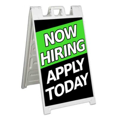 #ad NOW HIRING APPLY TODAY Signicade 24x36 Aframe Sidewalk Sign Banner Decal JOBS $167.15