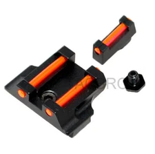 Black Anodized Aluminum Front & Rear Sight with Red Fiber Optic For Gl0ck 