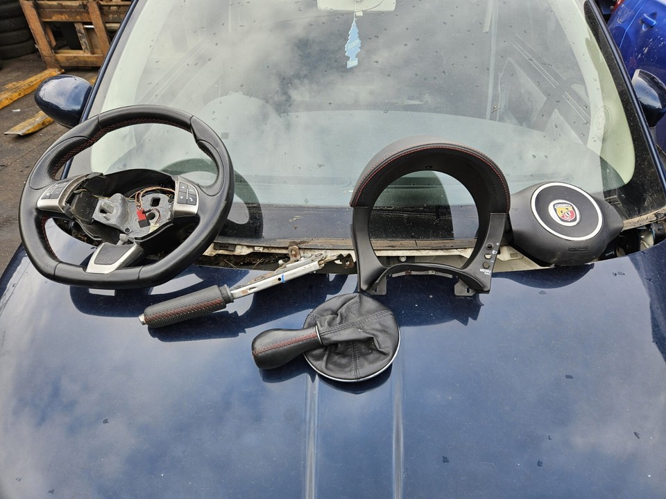 Fiat 500 Abarth Steering Wheel Flat Bottom Gearknob Handbrake Leather