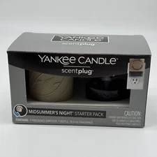 Yankee Candle MIDSUMMER'S NIGHT Scentplug Starter Kit Diffuser & 1 Bottle 18.5ml