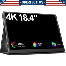 18.4" 4K IPS HDR Portable Gaming Monitor 3840*2160 Display HDMI Input 100%sRGB